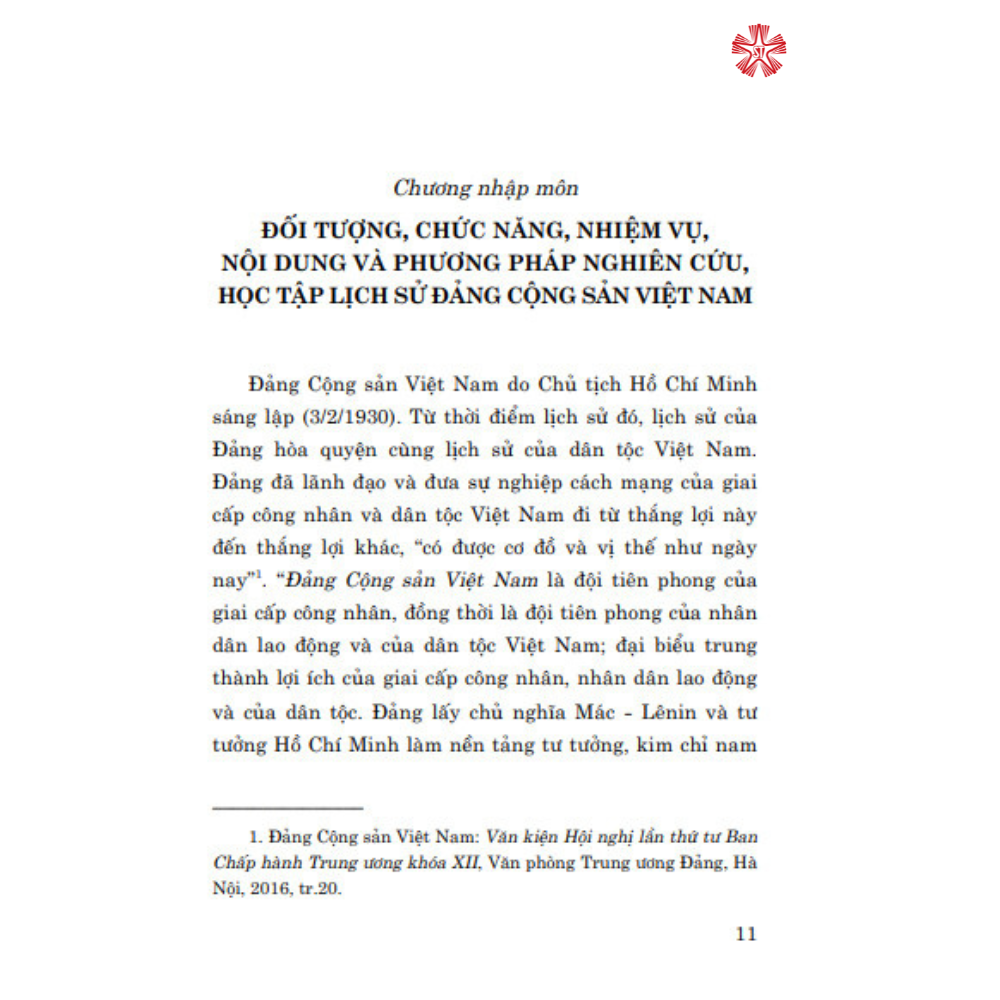 Giáo trình lịch sử Đảng Cộng sản Việt Nam (Dành cho bậc đại học hệ không chuyên lý luận chính trị)
