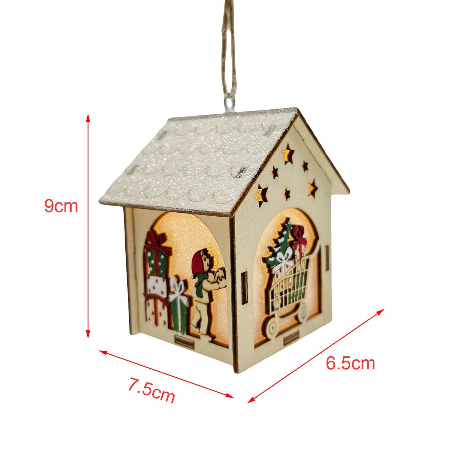 Mini Wooden House Building Set Lights up for Christmas Tabletop Decoration