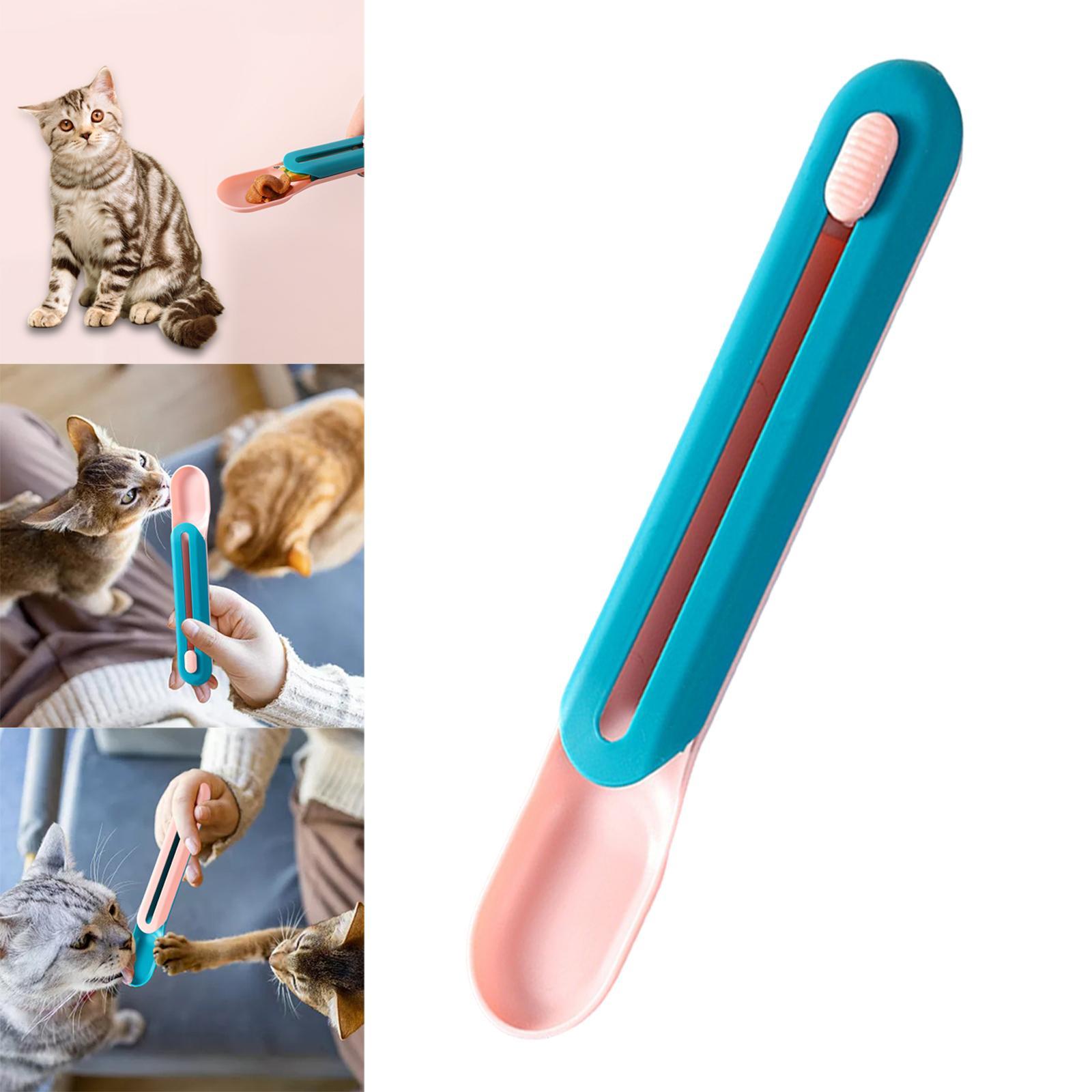 Pet Feeder Cat Strip Squeeze Spoon for Lickable Cat Treats Pet Liquid Snack Feeding