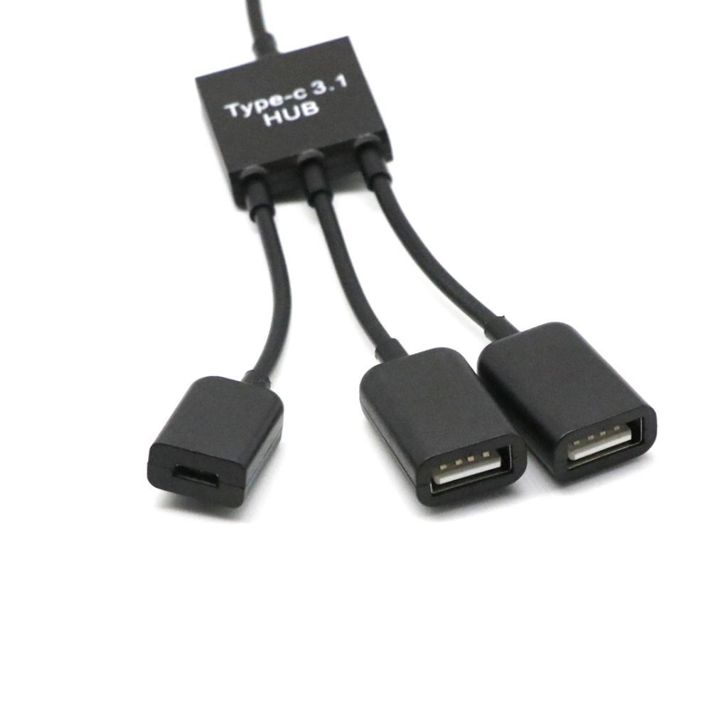 3 in 1 3 Port USB 3.1 Type C Hub Adapter to 2 Port USB and 1 Micro USB Port