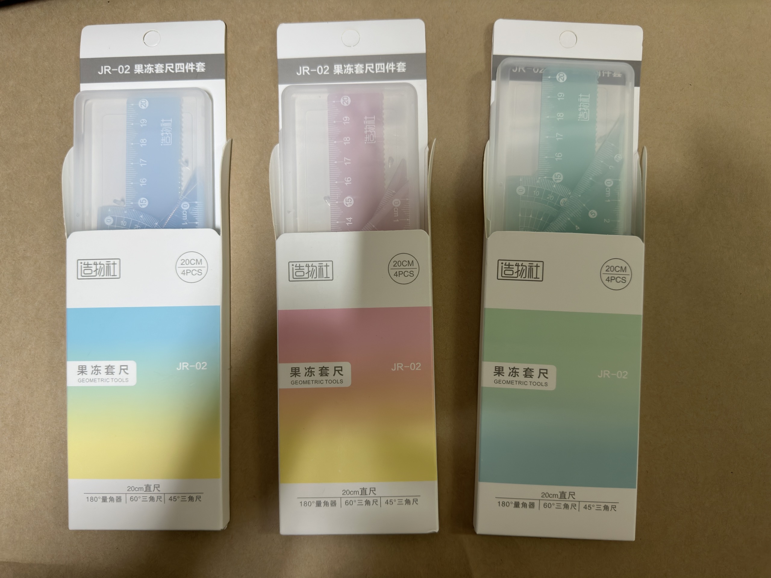 Bộ Dụng Cụ Học Sinh Tazano 4 Món JR-02 Thước Kẻ, Thước Đo Góc, Thước Đo Độ