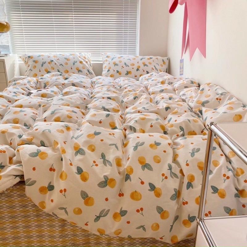 Set Cotton Living 100%cotton Hàng Nhập Khẩu Cao Cấp 4 Món Quýt Nhỏ