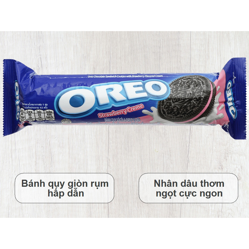 Combo 3 thanh bánh quy OREO vị dâu, thanh 119.6g