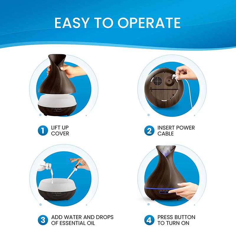 550Ml Máy Tạo Độ Ẩm Không Khí Điện Máy Khuếch Tán Tinh Dầu Khuếch Tán Hương Thơm Hạt Gỗ Dầu Phun Sương Tạo Phun Sương Tạo Ẩm Hình Ếch Con 7 Màu Sắc Đèn LED Cho Ánh Sáng nhà