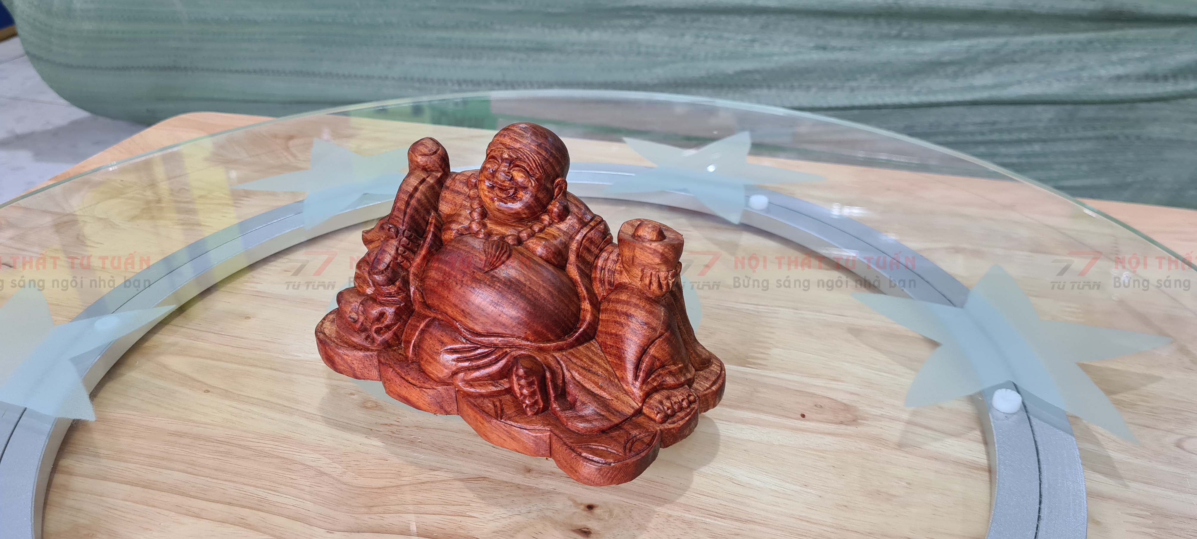 Tượng Di Lạc ngồi gỗ Huyết Long | Di Lạc Gỗ