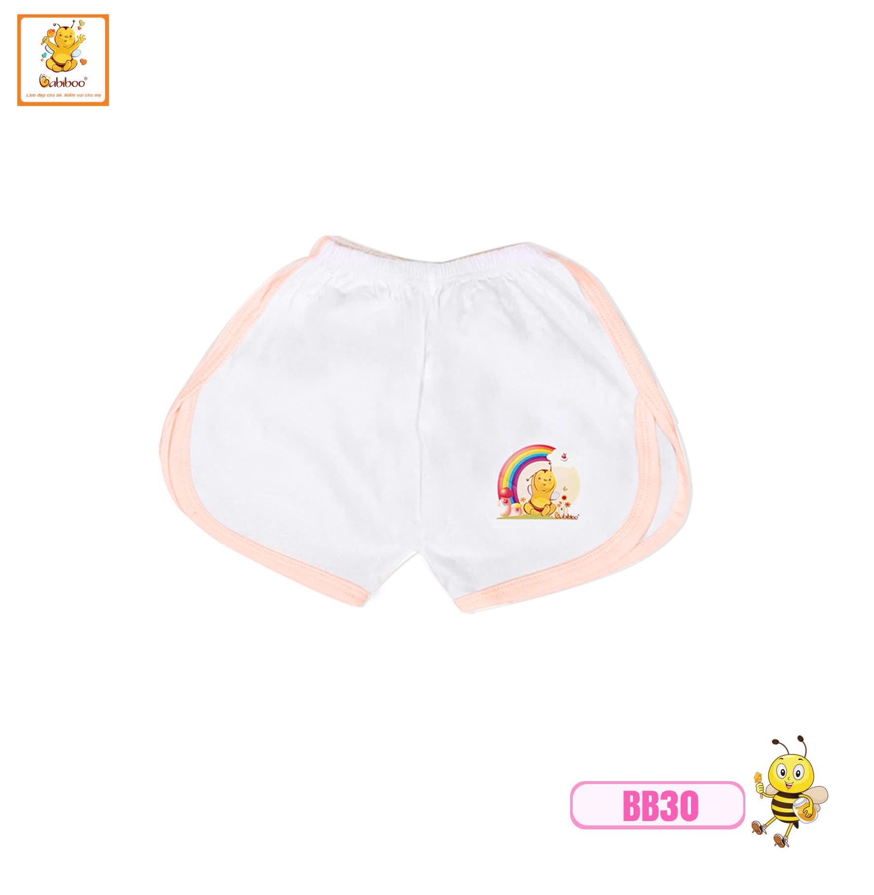 Quần đùi bé gái Babiboo quần đùi cho bé sơ sinh vải cotton tự nhiên mềm mại, thấm hút tốt BB30