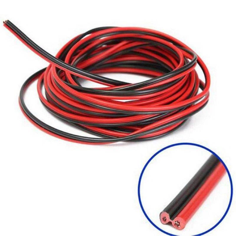 Dây Điện Đôi Lõi Đồng Nguyên Chất Vỏ Đỏ Đen Dùng Cho Loa, Đèn Led, Điện Độ Chế 26AWG/24AWG/22AWG