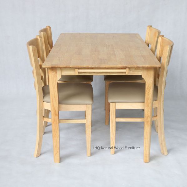 Bàn ăn Cabin ngang 1m2 bằng gỗ cao su tự nhiên cứng cáp dành cho gia đình quán ăn nhà hàng quán nước