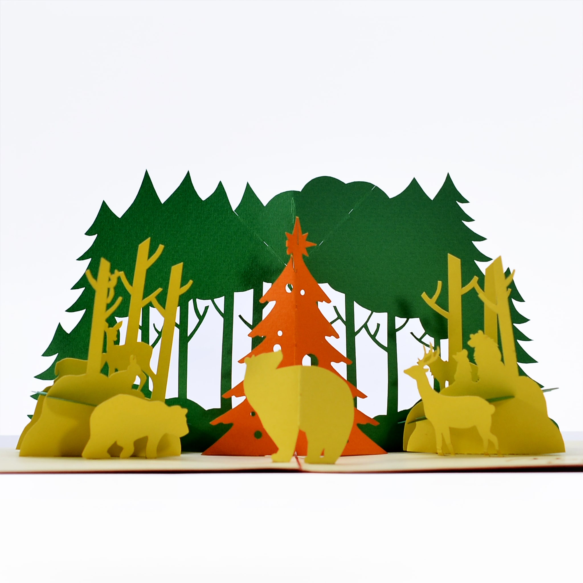 Thiệp nổi 3D handmade, 3D pop-up card Rừng thông- Pine forest size 15x15cm CN054