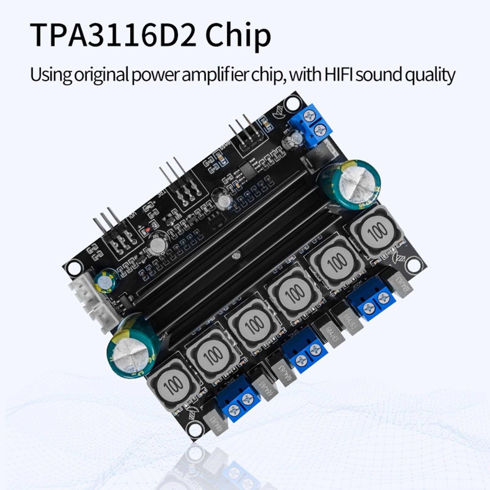 Digital Amplifier Board DC 10-25V for Car Home Speaker Dual Channel and 0.1 Subwoofer Audio Subwoofer HiFi Sound Quality Amp Sound Board