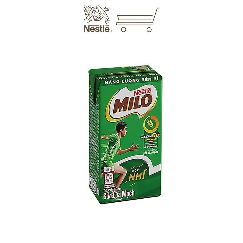 [Phiên bản ống hút giấy] Sữa lúa mạch Nestlé MILO thùng 48 hộp x 115ml (12x4x115ml)