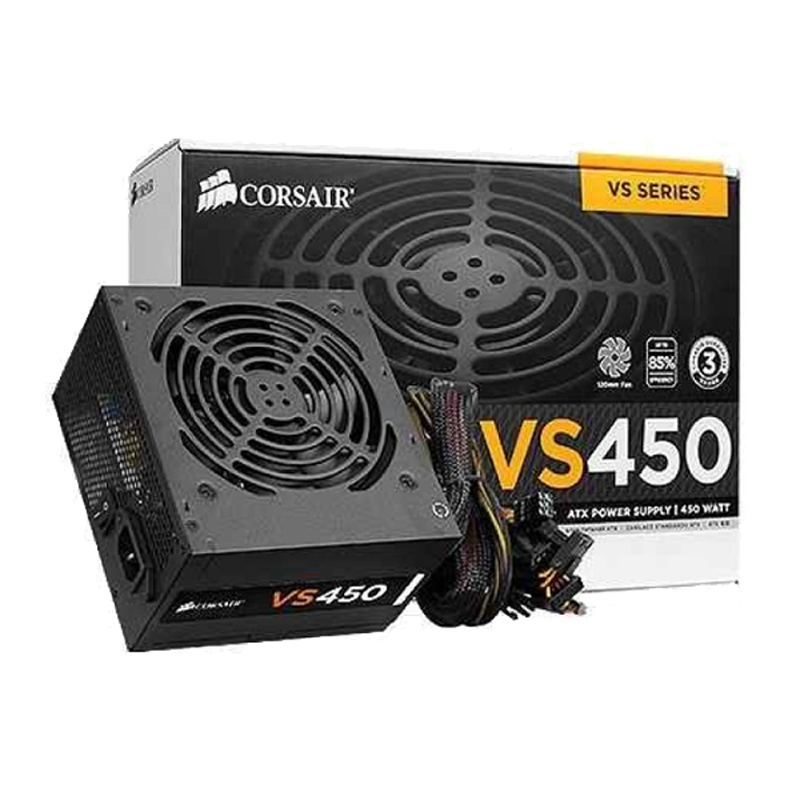 Bộ Nguồn Máy Tính Corsair Gaming VS450 Công Suất Thực  450W - 80 Plus White ( PSU Corsair Builder Series VS450 ) - HÀNG FPT PHÂN PHỐI