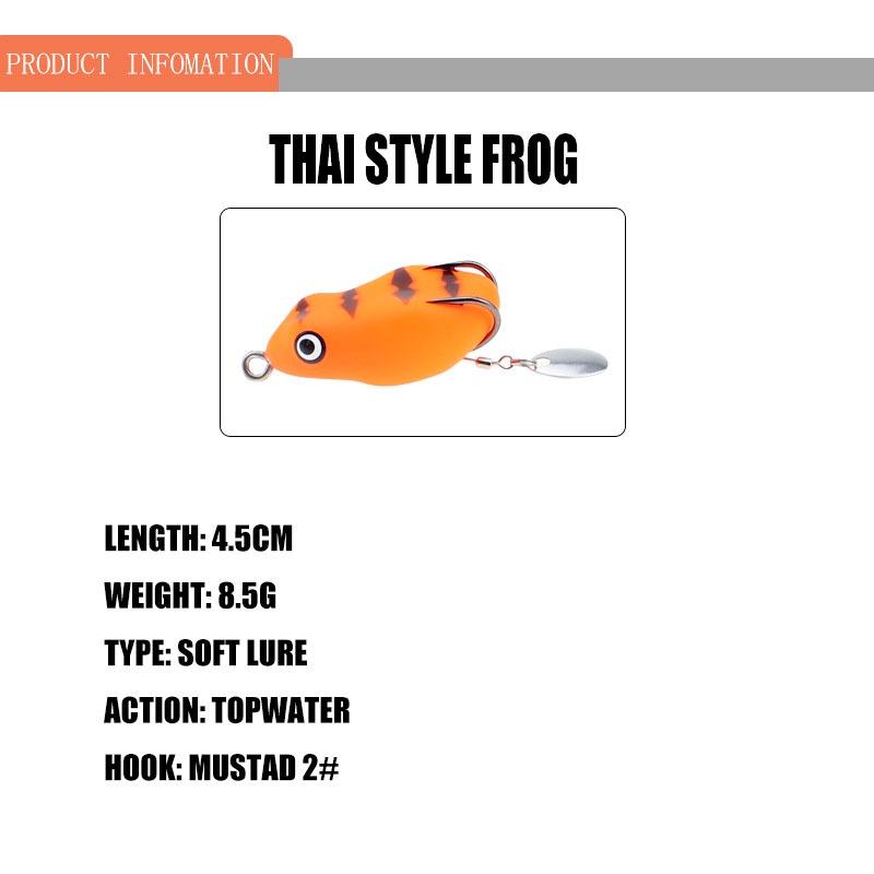 Mồi câu lure mồi nhái giả Thai Body câu cá lóc cá sộp 4.5cm 8.5g có thìa tạo sóng màu sắc lôi cuốn M15
