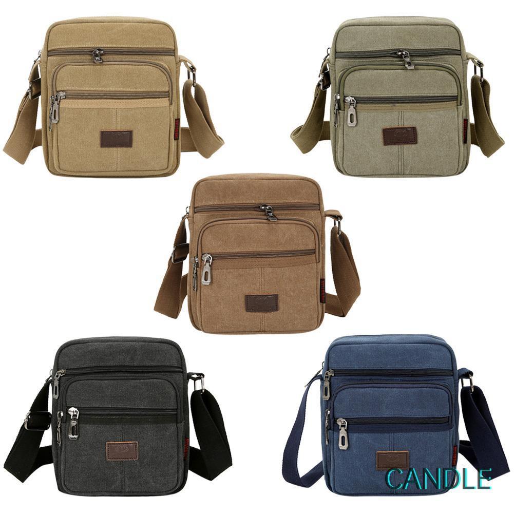Túi Canvas Đeo Chéo Có Khóa Kéo Tiện Dụng Cho Nam
