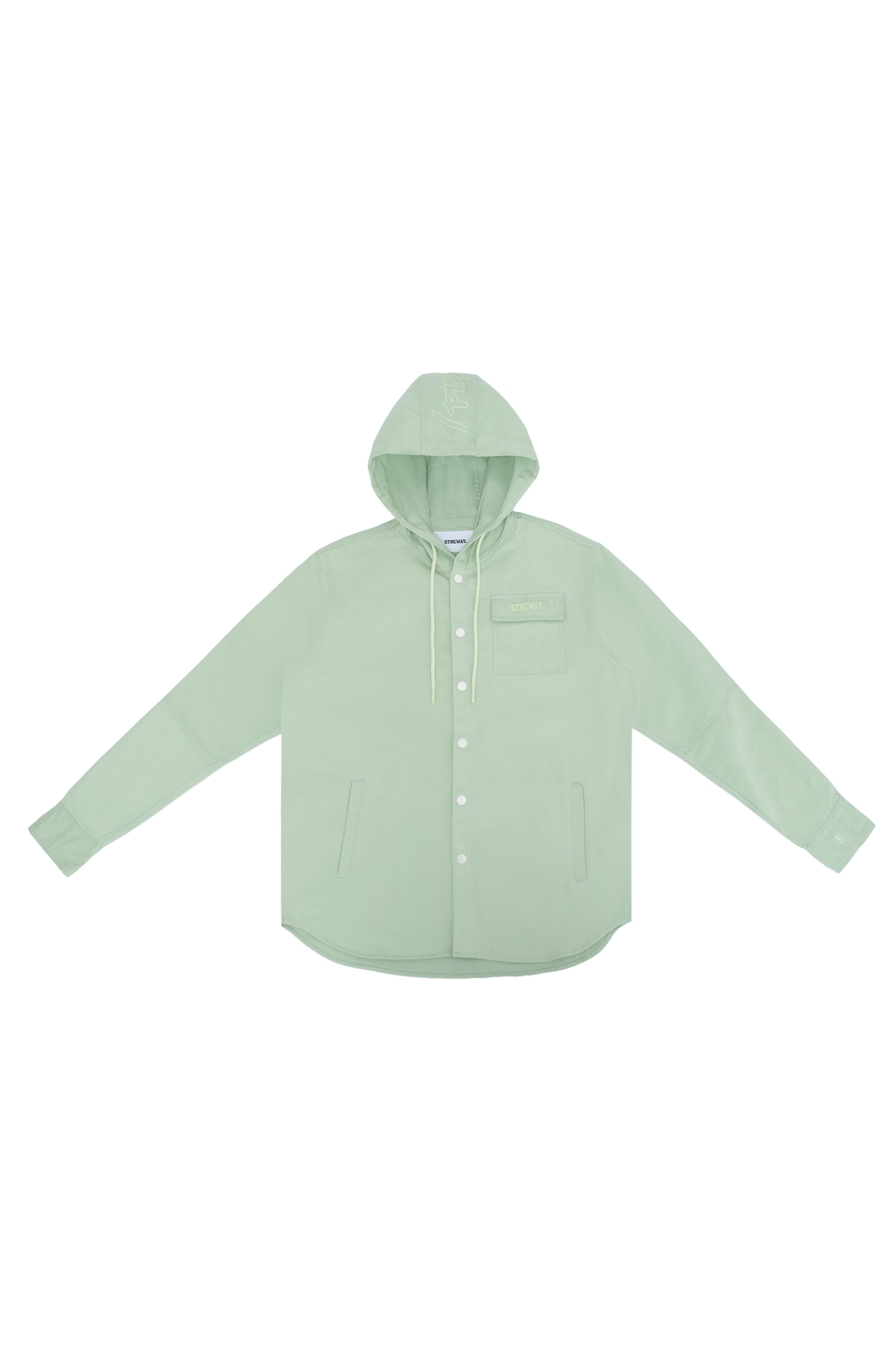 Áo Khoác Khaki 5THEWAY Xanh Lá aka /public icon/ ZIGZAG HOODED KHAKI JACKET in LAURIEL GREEN