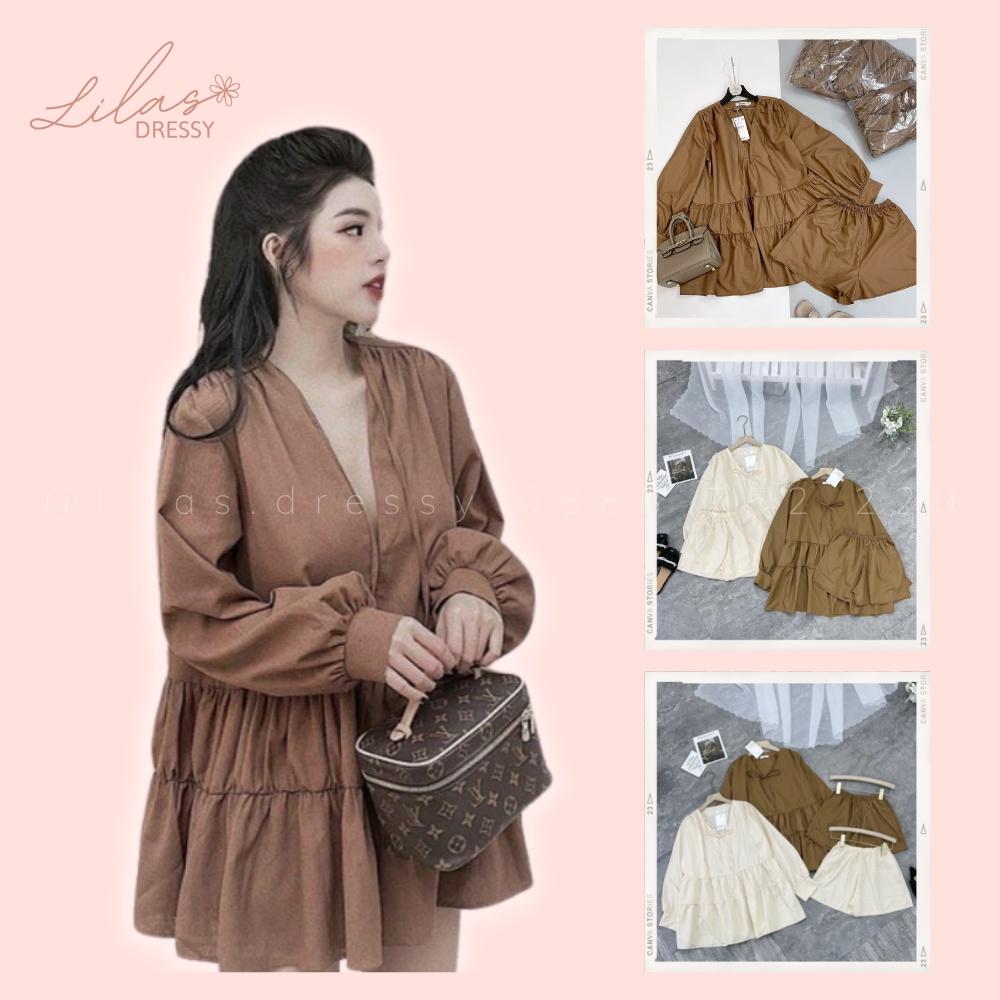 Set Áo Sơ Mi Babydoll Mix Quần Đùi