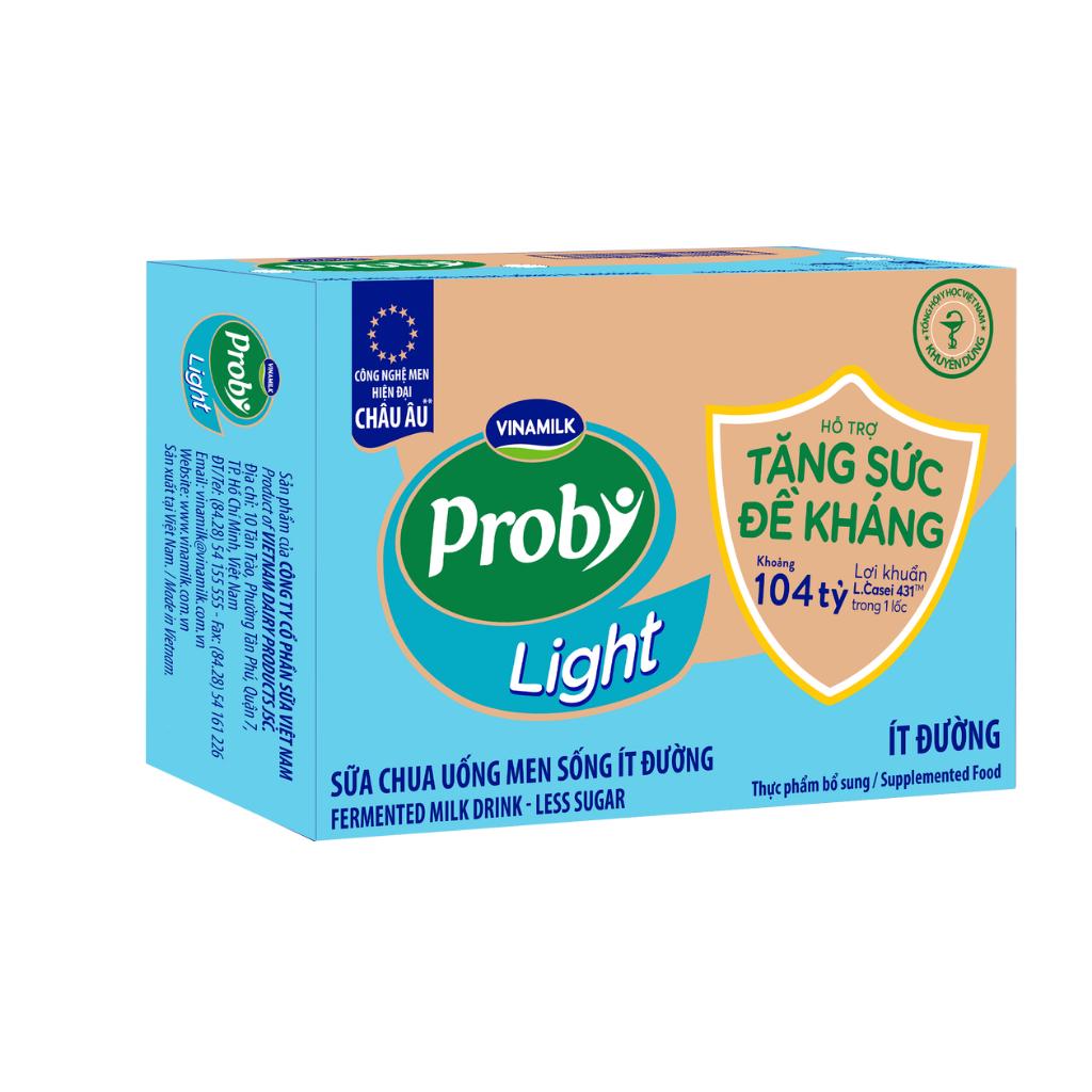 Sữa chua uống men sống ít đường Probi Light - Thùng 24 chai 130ml