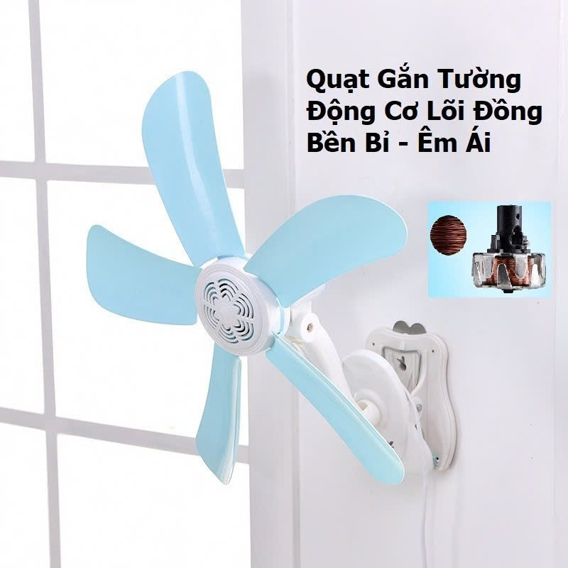 Quạt mini kẹp bàn 5 cánh , quạt mini kẹp tường, quạt mini kẹp trần (quạt ký túc xá sinh viên, quạt kẹp giường ngủ) - Hàng chính hãng