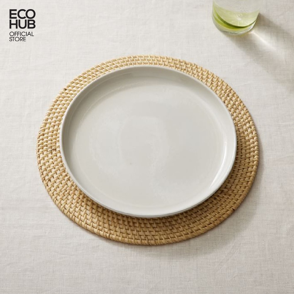 Lót đĩa ECOHUB Bằng Mây Guột bàn ăn (D35cm) Sang trọng (Artesia Natural Round Placemat)