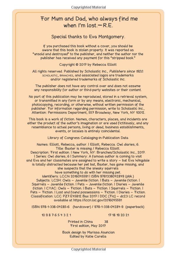 Sách ngoại văn: OWL DIARIES #6: BAXTER IS MISSING