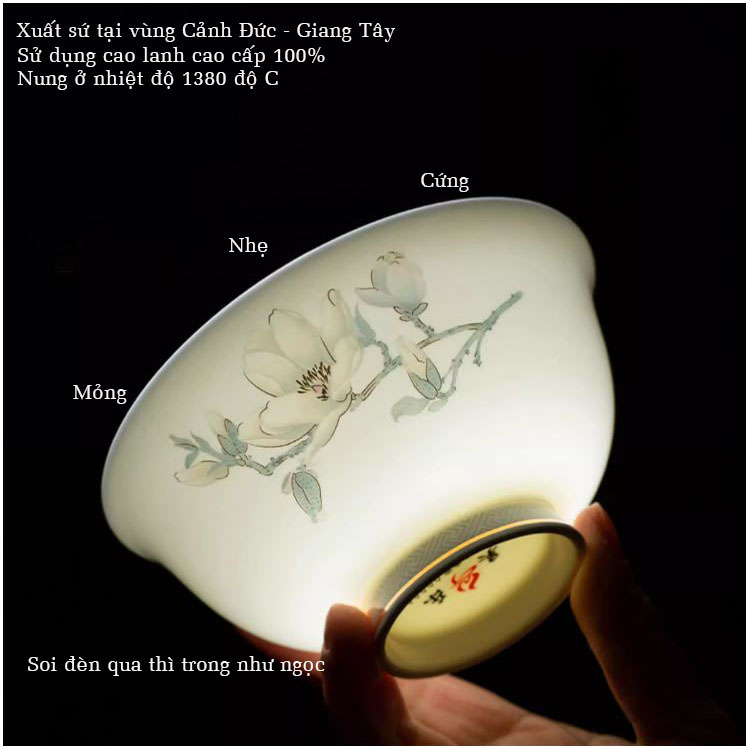 Bộ bát ăn cơm SỨ XƯƠNG Giang Tây cao cấp 60 chi tiết - Bộ chén ăn cơm sang trọng, tinh tế - Bát đĩa mỏng nhẹ nhưng cứng trong và cách nhiệt tốt. Mã GS18