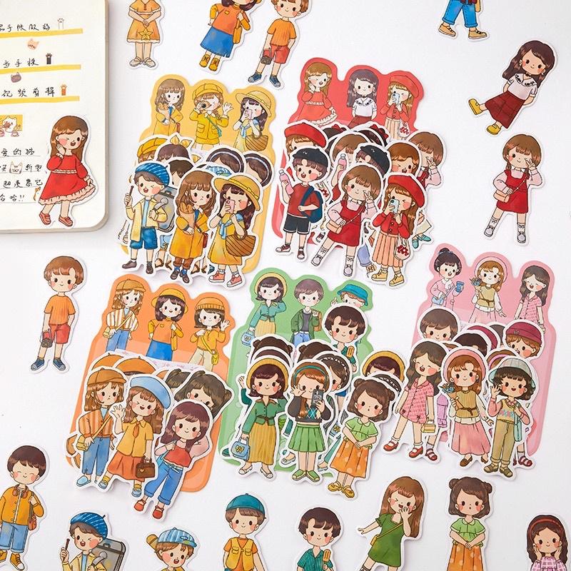 D3 - Set 20 sticker cậu bé, cô bé, con người