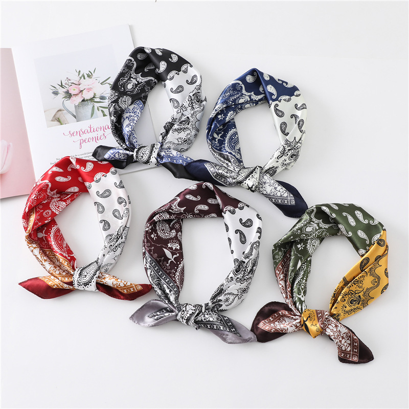 Khăn Turban Bandana  EXO Cao Cấp Họa Tiết Tế Bào Hai Màu Chất Lụa Satin - 60x60cm - Mã B009