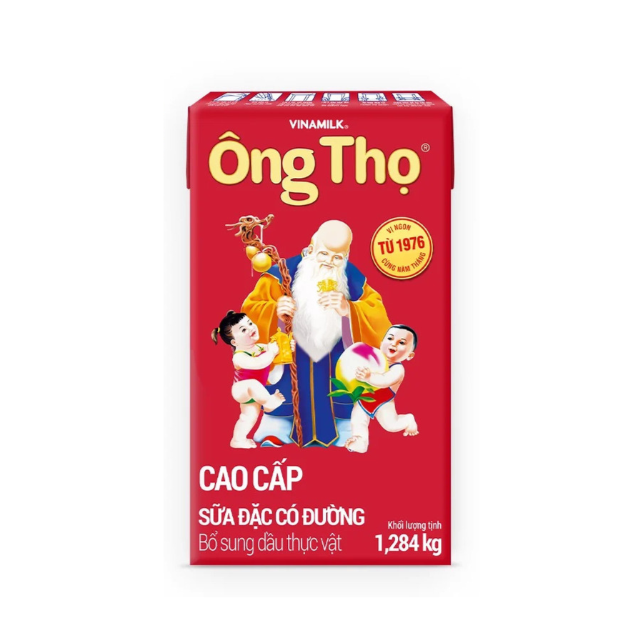 Thùng 12 sữa đặc có đường Ông Thọ đỏ - Hộp giấy 1284g