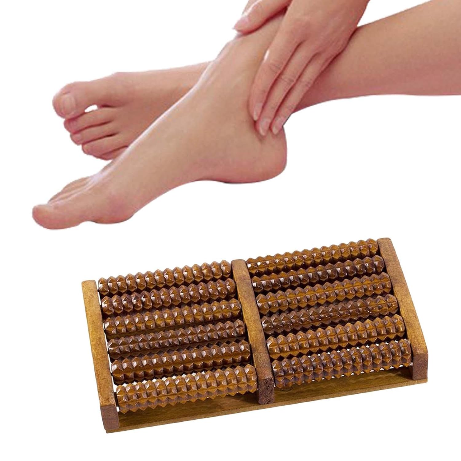 Dụng Cụ Massage Bàn Chân Bằng Gỗ Cao Cấp Loại 6 Dòng 2 Hàng Chắc Chắn