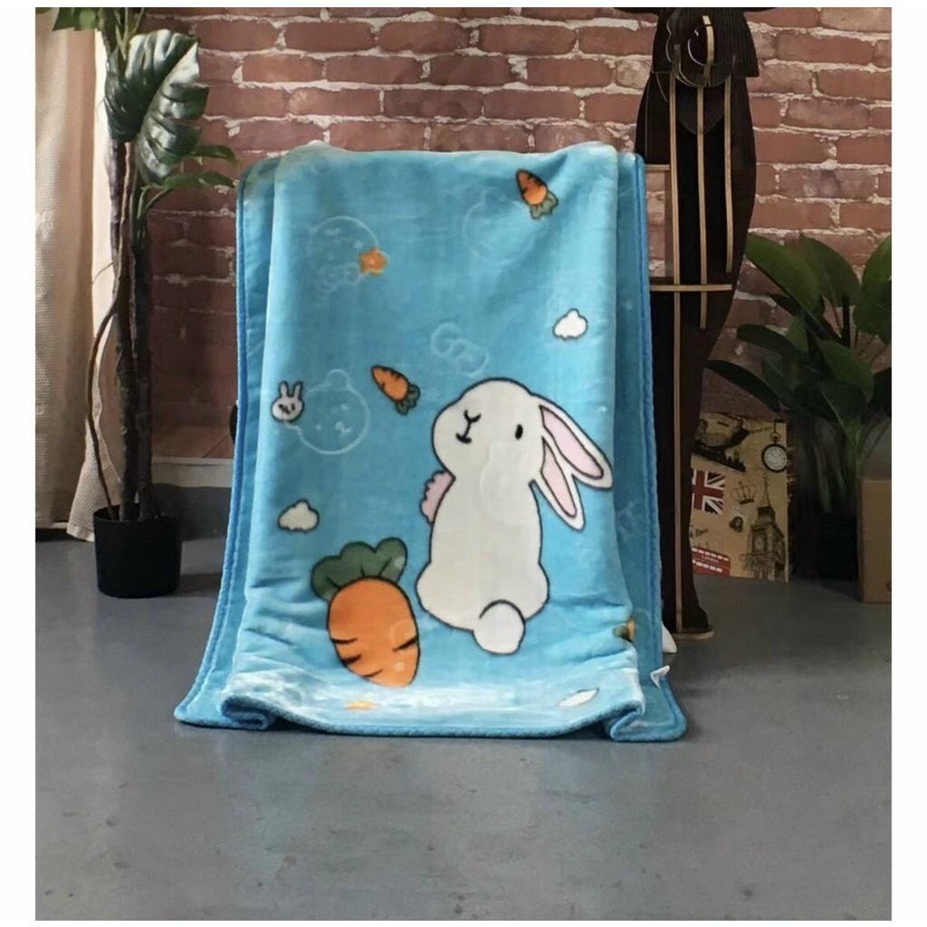 Chăn tuyết 2 lớp loại dày cho bé kích thước 100*140cm, họa tiết in 2 mặt, mền cho bé đi học, chăn văn phòng