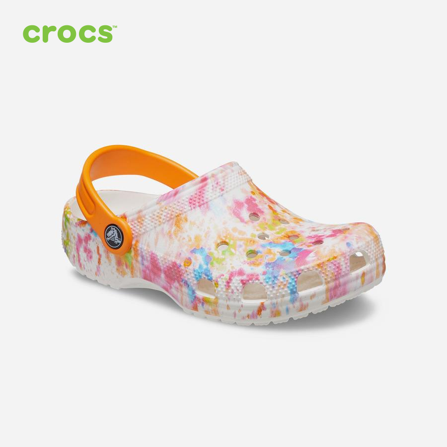Giày lười trẻ em Crocs FW Classic Clog Kid Tie Dye Graphic Orange Zing/Multi - 206995-83B