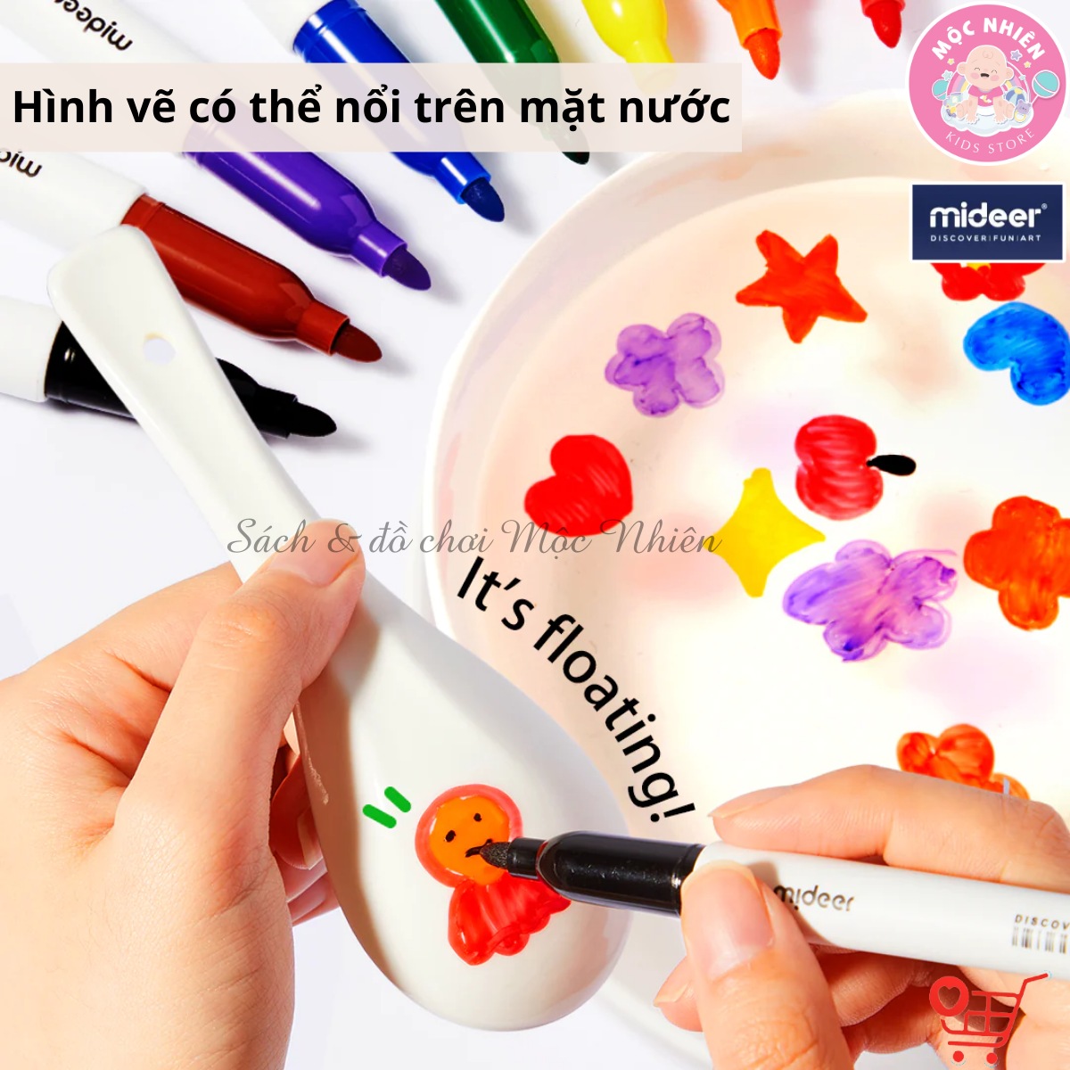 Hộp 08 Bút Lông Màu Vẽ Bảng An Toàn Cao Cấp Cho Bé - Mideer Little Artist Whiteboard Marker MD3224