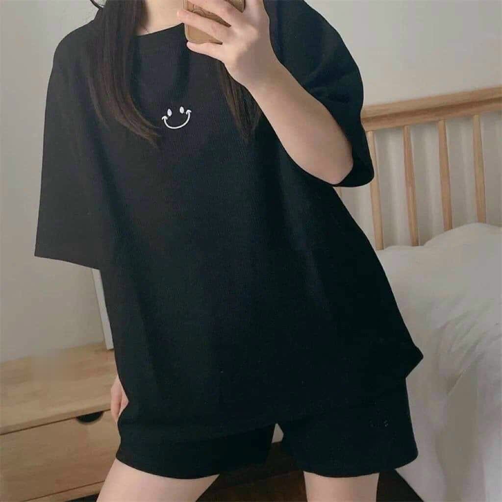 Bộ quần áo thun nữ tay lỡ phom rông cổ tròn, Set đồ bộ from rộng sang chảnh, đồ bộ thể thao nữ unisex ulzzang, bộ đồ mặc nhà nữ rộng thoải mái chất mát