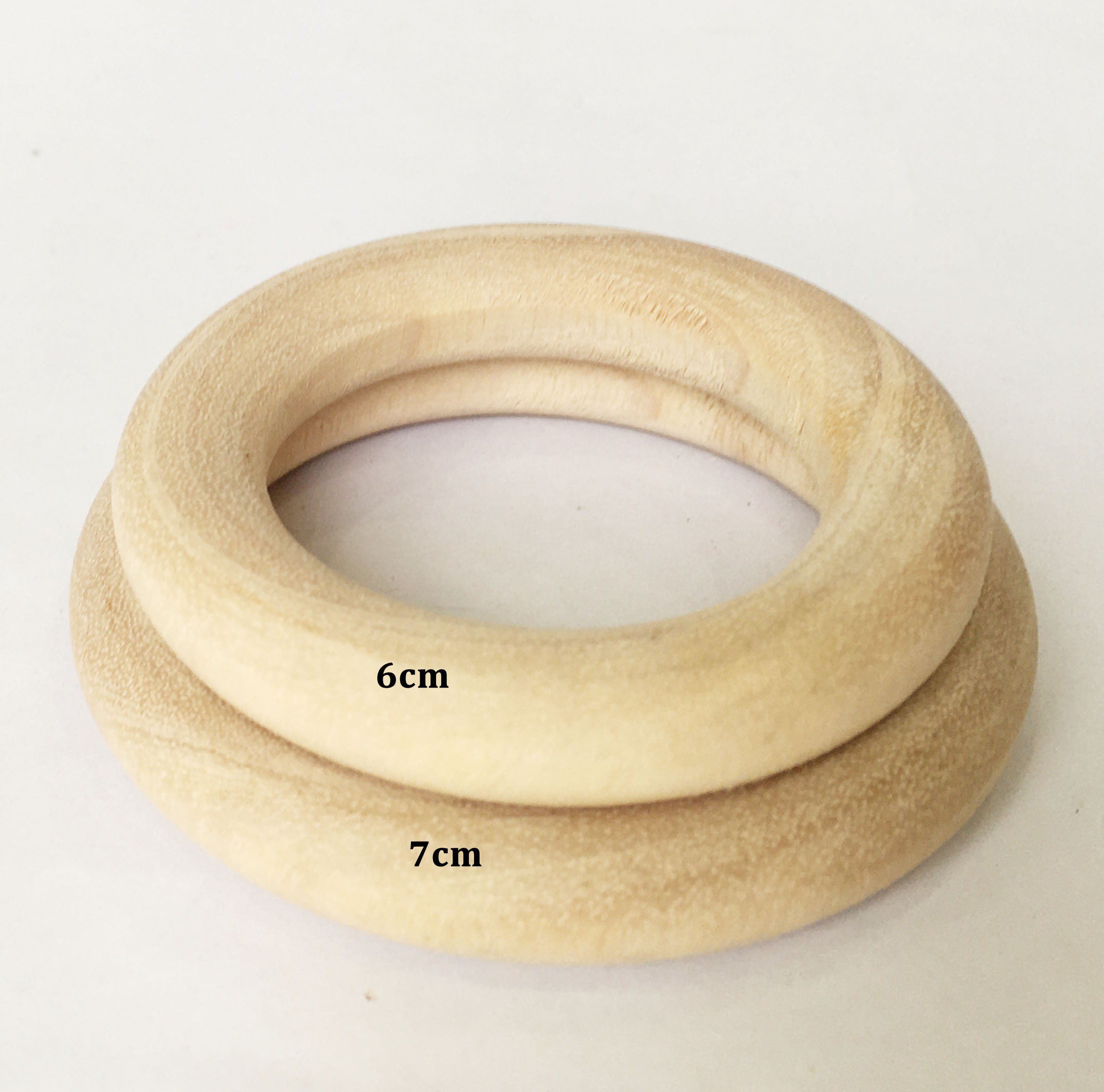Combo 5 Vòng gỗ mộc tự nhiên , khoen gỗ làm lục lạc - vòng cầm tay đồ chơi cho bé - trang trí, handmade macrame