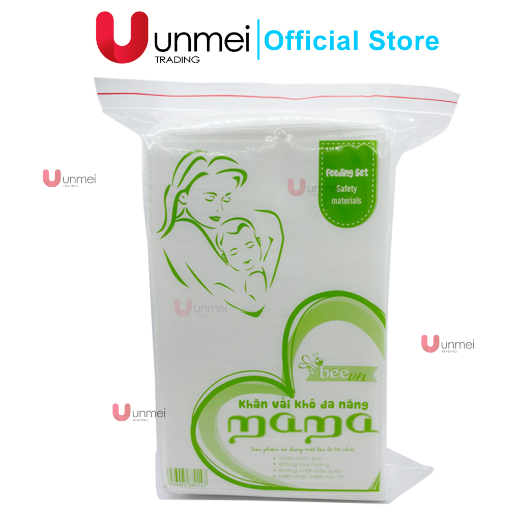 Khăn Khô, Khăn vải khô đa năng Mama 320g chính hãng mềm mịn không mùi an toàn cho bé sơ sinh- Unmei Trading