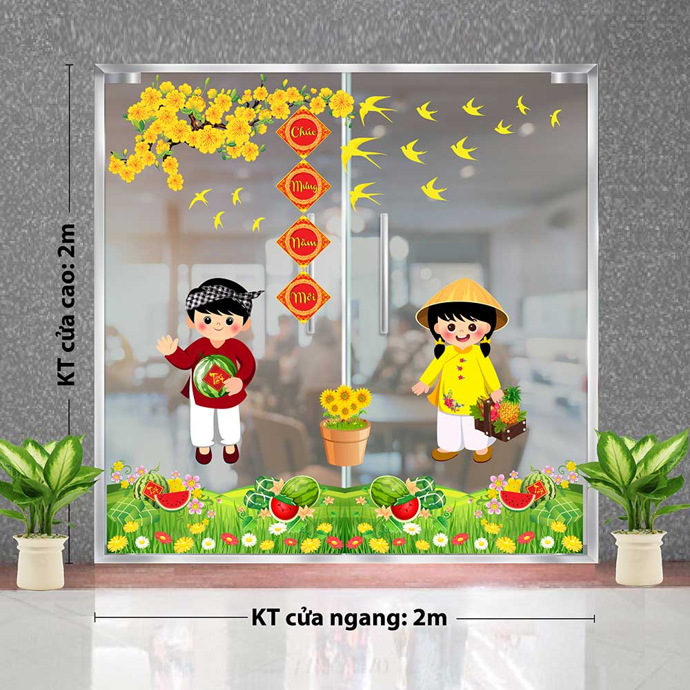 Decal trang trí tết combo số 27