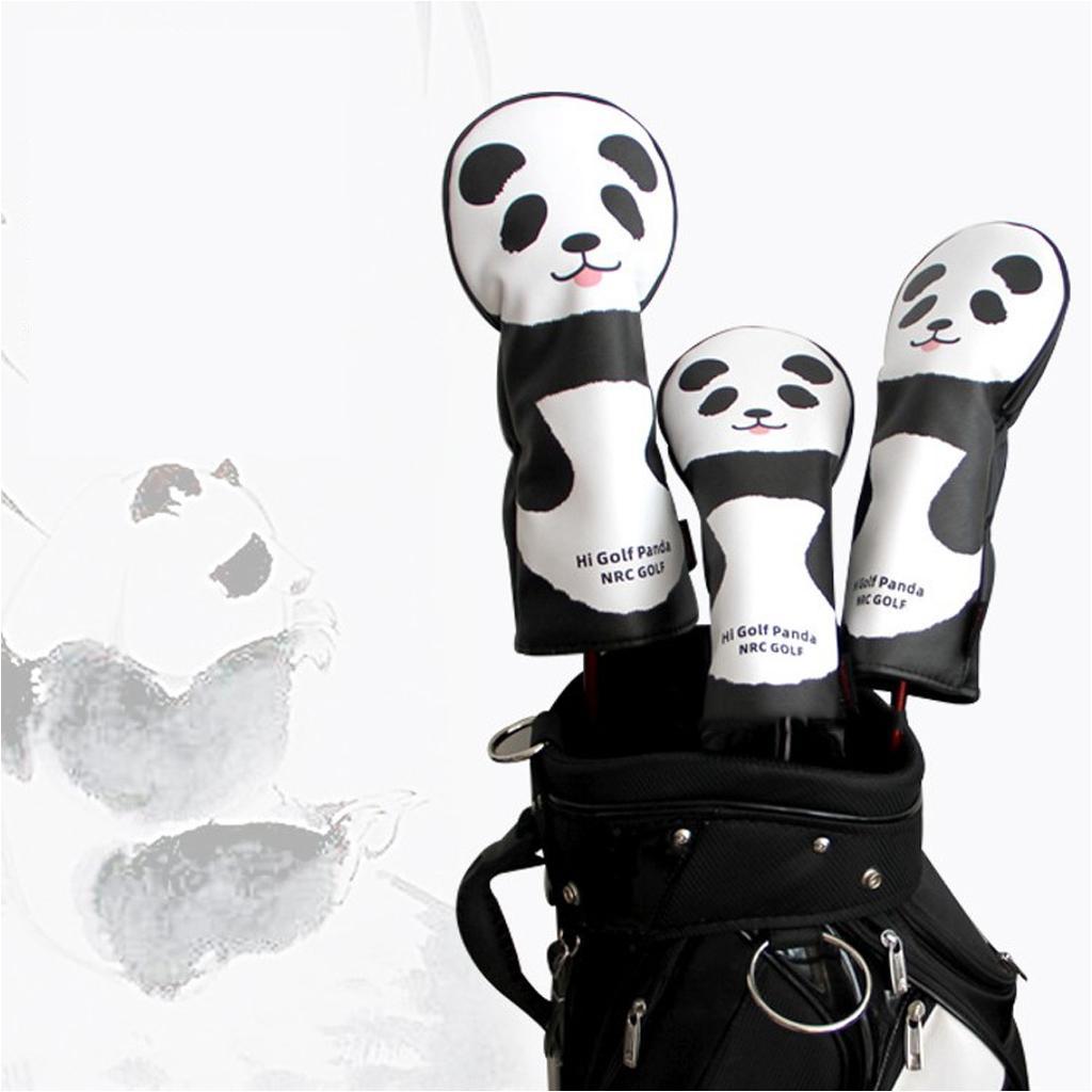 3pcs Golf Club Head Cover Golf Wood Driver Headcover Protector w/ Number Tag