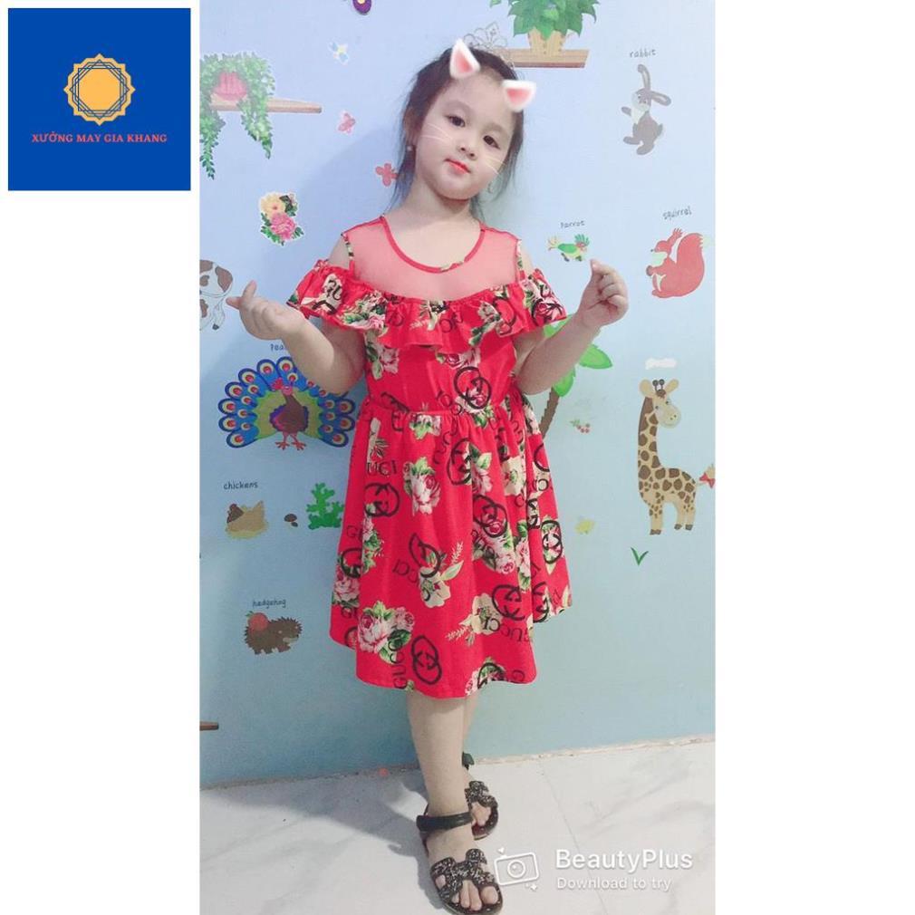 Đầm maxi cho bé gái họa tiết hoa phối chữ nhẹ nhàng - Quần áo trẻ em - GiaKhang