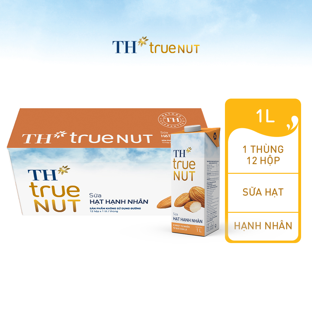 Thùng 12 hộp sữa hạt hạnh nhân TH True Nut 1L (1L x 12)