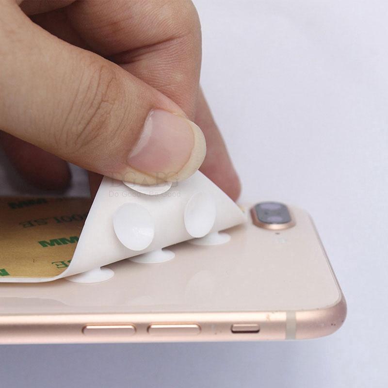 Set 5 Đệm Silicone Hai Mặt Có Giác Hút Gắn Điện Thoại Dài 3M