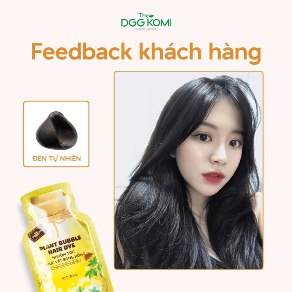 [Hộp 10 gói x 30ml] Nhuộm tóc bong bóng mật ong DGGKOMI nhuộm màu thời trang lên màu chuẩn salon