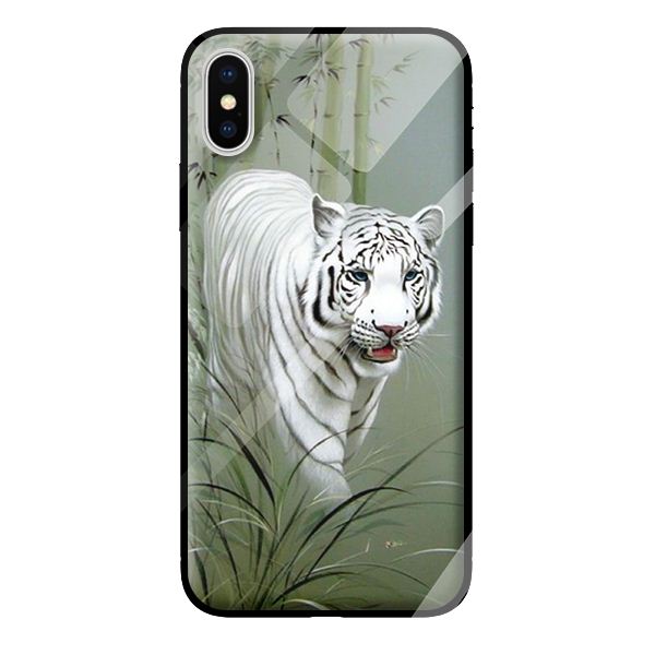 Ốp kính cường lực cho iPhone XS mẫu hổ 219 - Hàng chính hãng