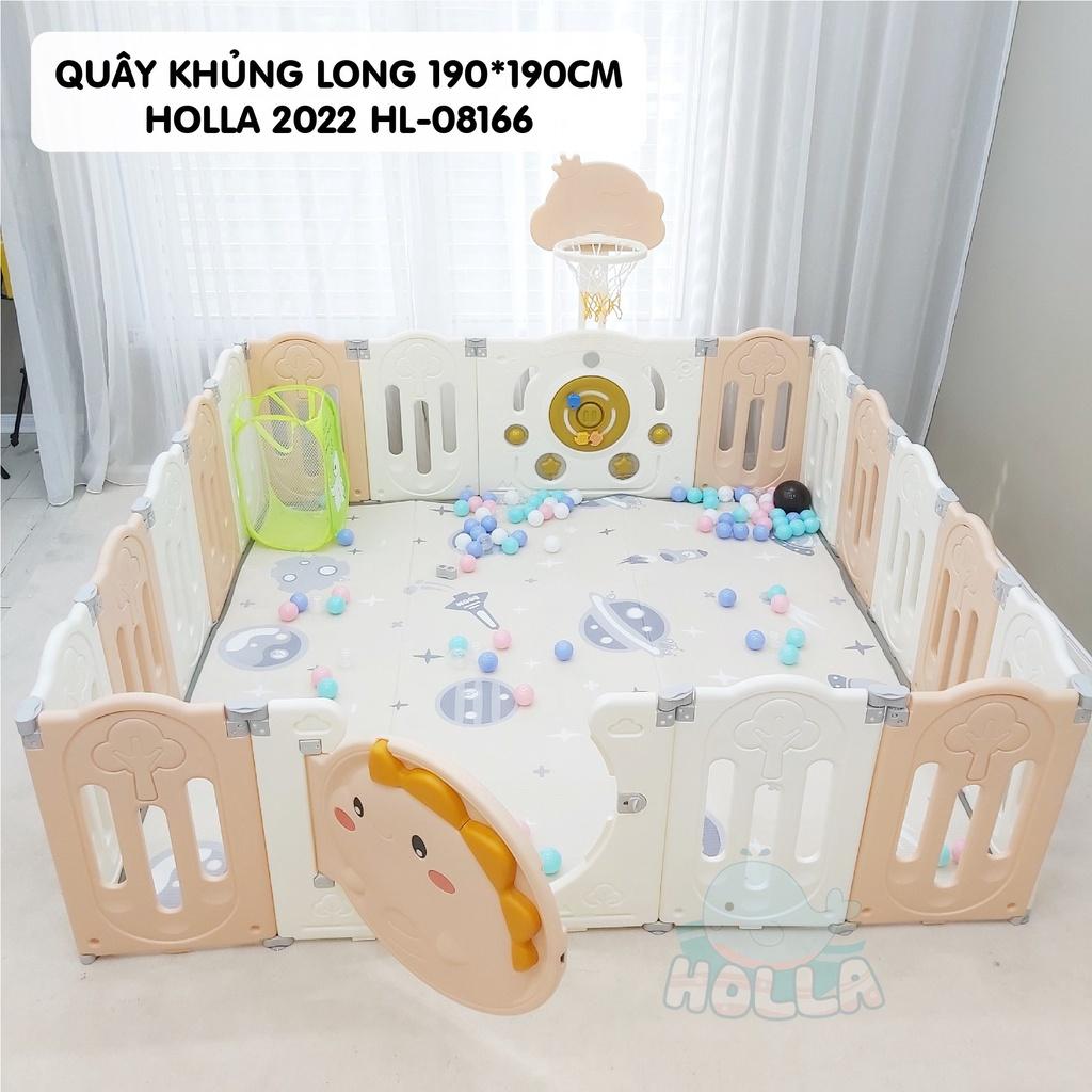 Bộ Quây Cũi Nhựa Trơn Kèm Đồ Chơi Holla Khủng Long HL-08166 cho bé size 190*190cm - Tặng kèm thảm và bóng mẫu 2023