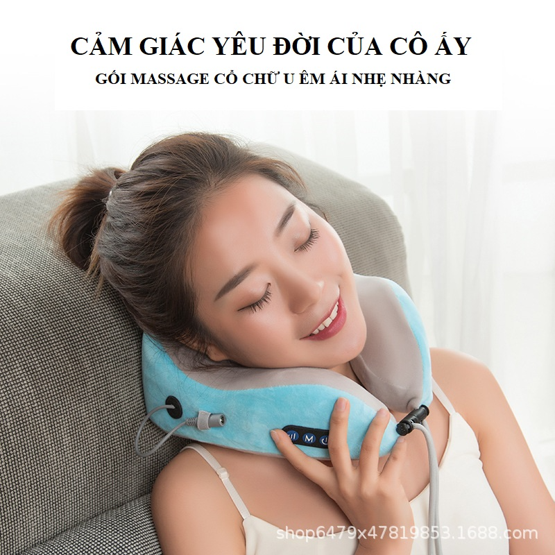 Gối Massage Cổ Hồng Ngoại Tích Điện, Máy Massage Cổ Hồng Ngoại Tích Điện Cao Cấp J97