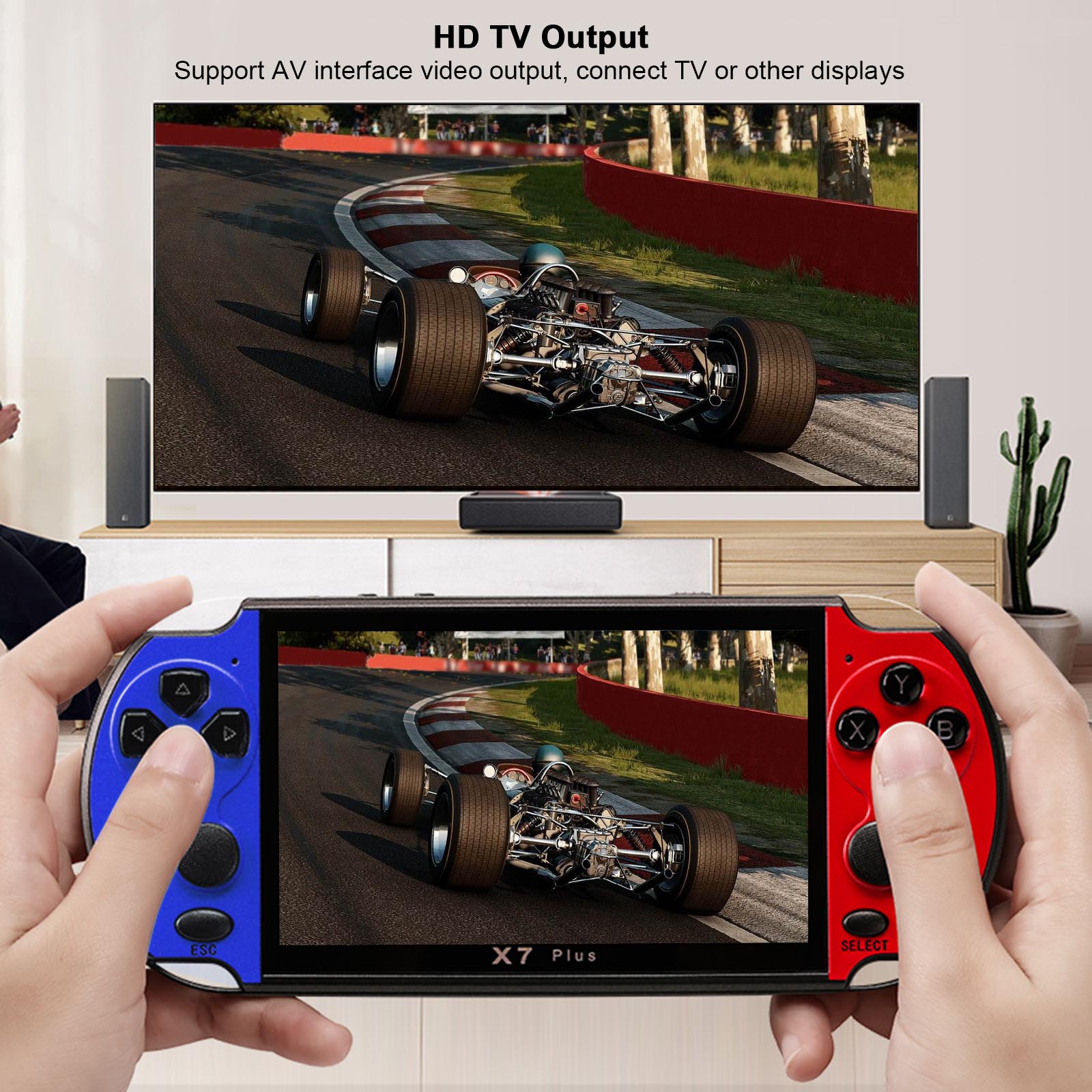 Máy trò chơi điện tử 5.1 inch X7 Plus Bộ nhớ 8GB được tích hợp 1000 trò chơi