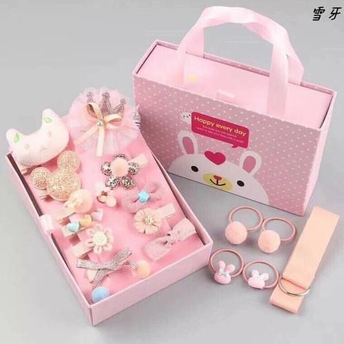 Bộ buộc tóc kẹp tóc nơ 18 chi tiết cho bé