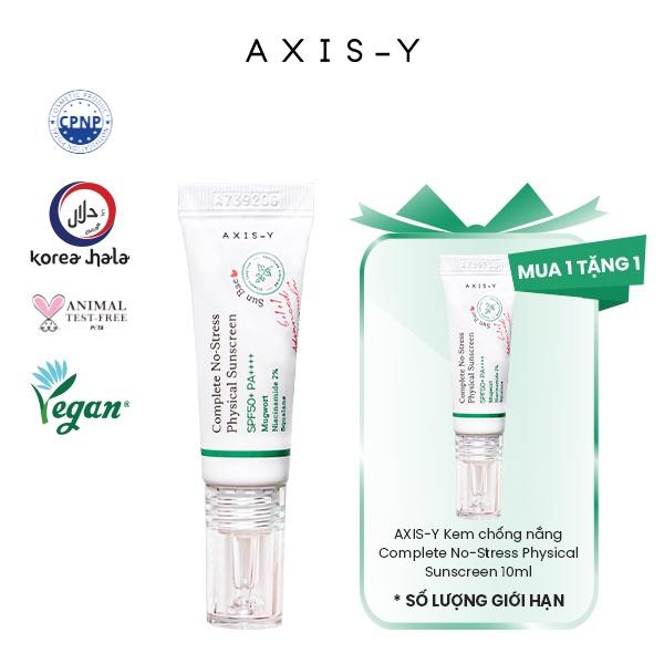 [ Mua 1 tặng 1] AXIS-Y Kem chống nắng Complete No-Stress Physical Sunscreen 10ml
