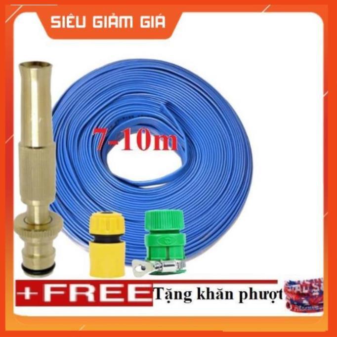 Bộ dây vòi xịt nước rửa xe, tưới cây . tăng áp 3 lần, loại 7m, 10m 206587 cút sập,+tặng khăn phượt