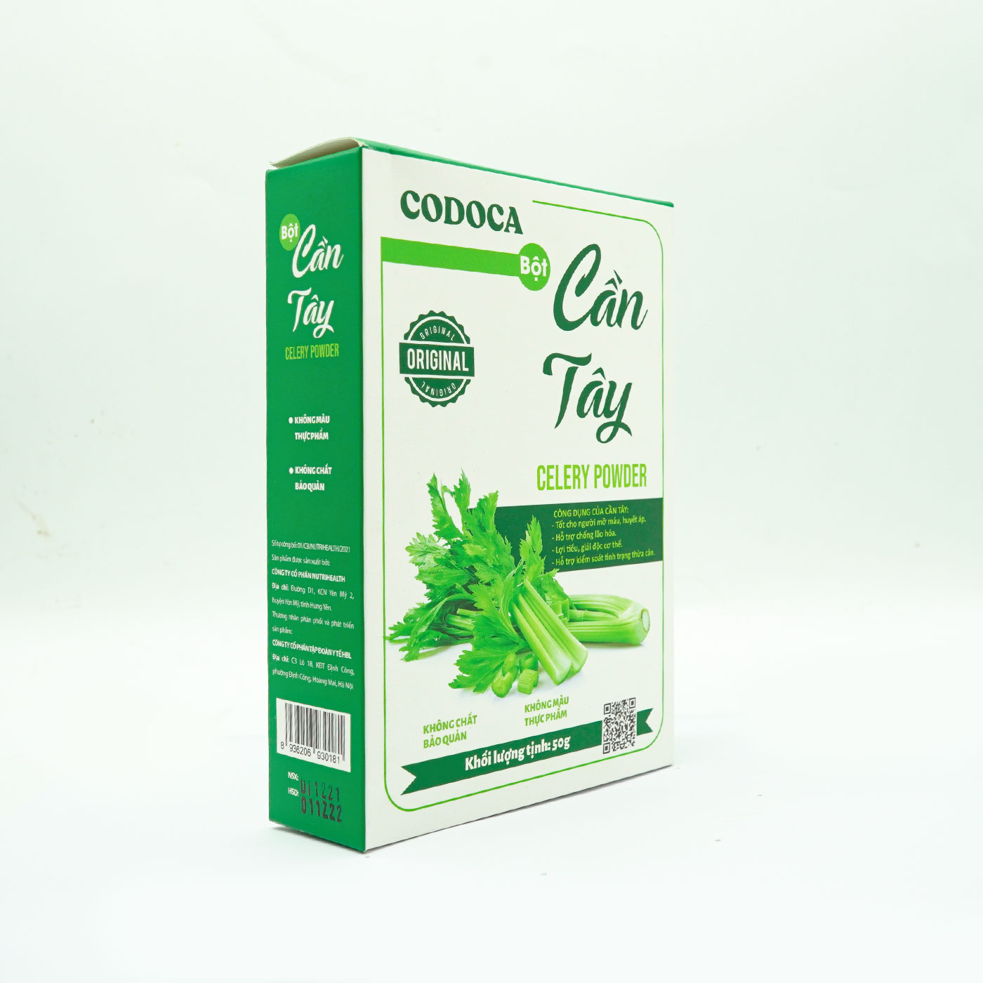 Bột Cần tây Nguyên Chất Sấy Lạnh Codoca (50g) Giảm cân, thải độc, chống lão hóa