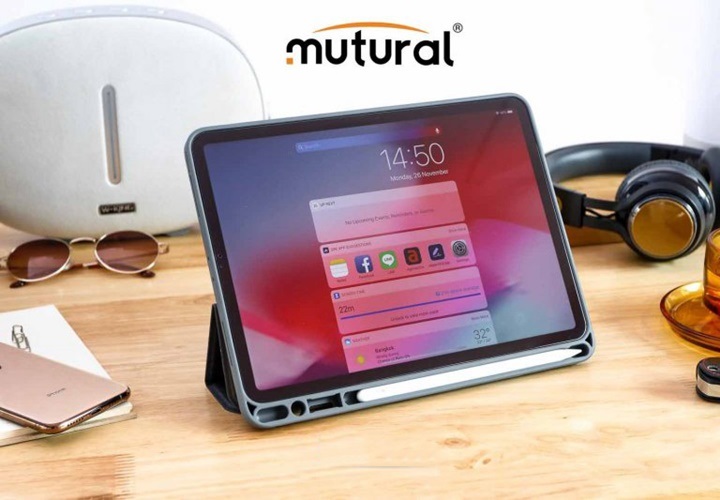 Bao da chính hãng MUTURAL dành cho iPad Pro 11 inch 2021 lưng dẻo silicon chống sốc, có khay chứa bút tiện lợi - Hàng chính hãng